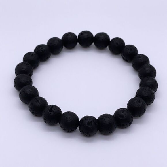 Wool + Pepper Co. Mens Lava Rocks Black Bracelet - Picture 3 of 6